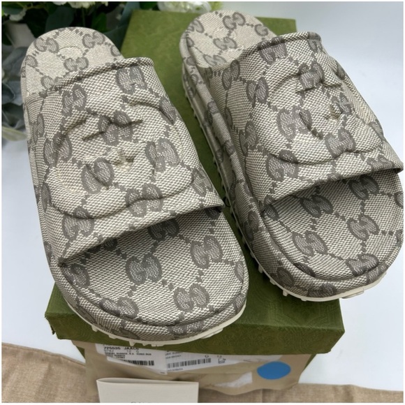 Gucci, GG monogram platform, sandals size 12 made in Italy - Picture 8 of 8